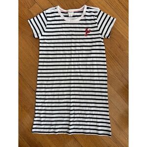 J.Crew Girls White W/ Red Lobster Striped T-Shirt Dress Size 8